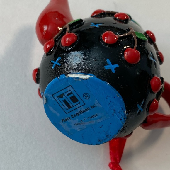 Mary Engelbreit Vintage Cherry Teapot Ornament - Picture 2 of 7